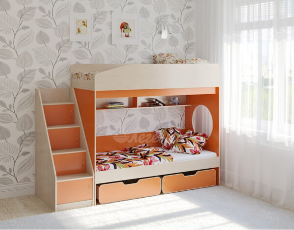 Двухъярусная кровать Легенда 10.3 венге светлый-оранжевый