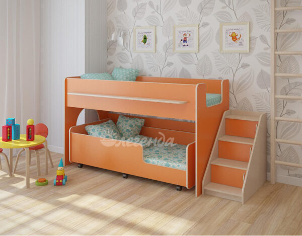 Двухъярусная кровать Легенда 23.4 венге светлый-оранжевый